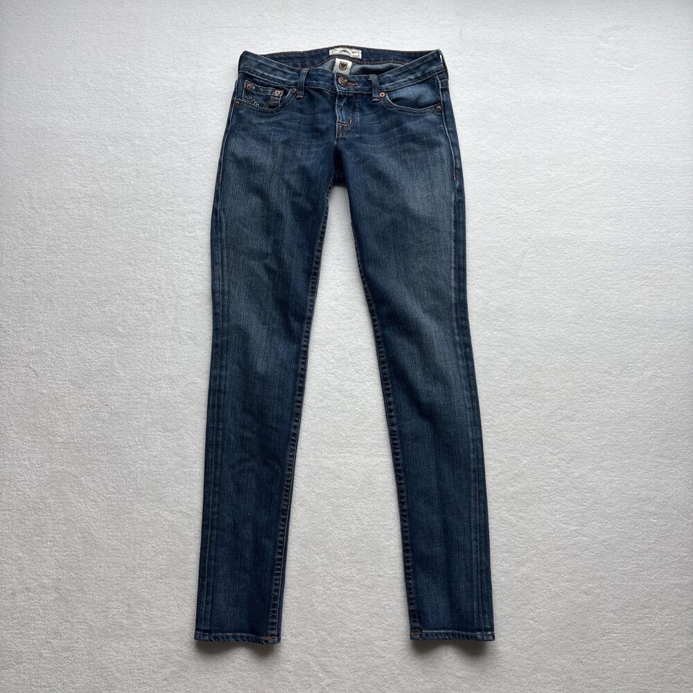 PRVCY Womens Size 26 Jeans Skinny Leg Medium Wash Embroidered Pocket Western